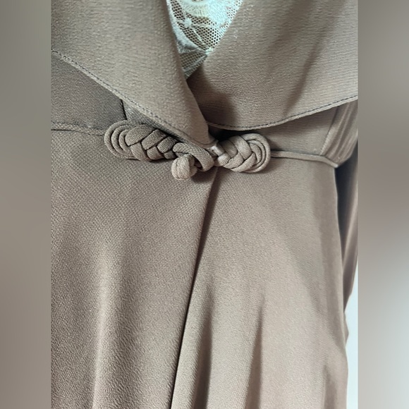 Vintage Hollywood regency Lilli Diamond brown and lace dress with sheer sleeves. - Picture 13 of 15